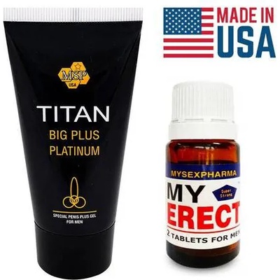 Промо Пакет Titan Gel за уголемяване + MyErect таблетки за ерекция
