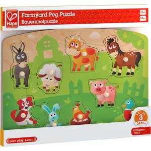 Hape Дървен пъзел - Домашни животни (h1408)