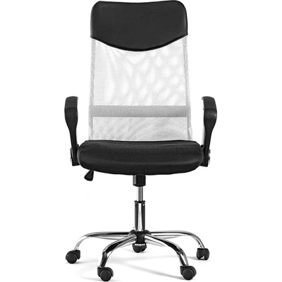 Директорски стол Monti HB, дамаска, екокожа и меш, черна седалка, бяла обле (4010140225)