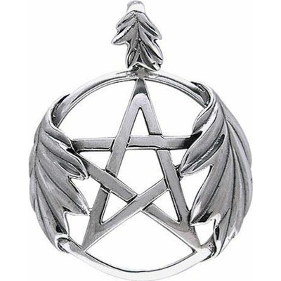 Fantasy Šperky PENTAGRAM V DUBOVÉM LISTÍ. stříbrný přívěsek MJW51