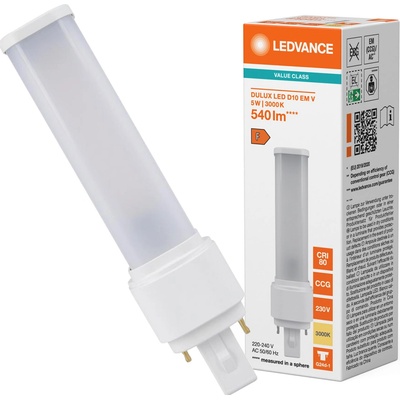 LEDVANCE Osram DULUX LED D10 EM & AC MAINS V 5W 830 G24D-1