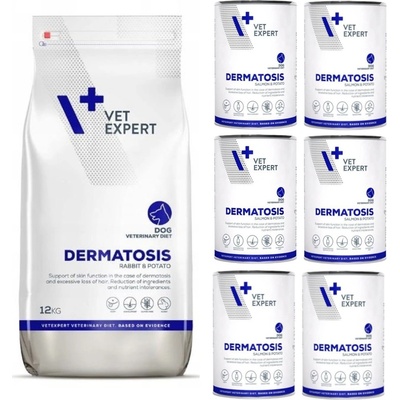 VetExpert Veterinary Diet 4T Dermatosis Dog Rabbit Potato 12 kg