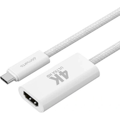 4smarts HDMI Видео Кабел-Адаптер, 4SMARTS USB-C to HDMI 15cm, Бял (540956)