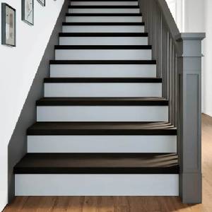 vidaXL Стълбищни стъпала, 12 бр, кафяво-черни, 90x25x2 см, дъб масив (3283039)