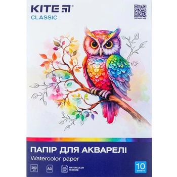Папка с листа за акварел Kite A3 10л. 200g/m (1113015-K-268)