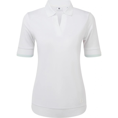 FootJoy Texture Knit Polo White/Glacial blue