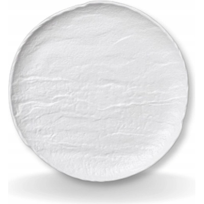 Jídelní talíř mělký Wilmax 28 cm, bílý porcelán s imitací kamene
