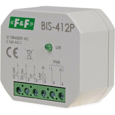 BIS-412P/230 - Skupinové (hotelové) impulzné relé, 230V, 16A, 1x NO