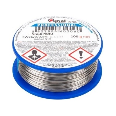 Cín 1.0mm 100g 60%Sn 40%Pb CYNEL