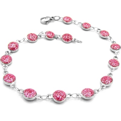 Steel Jewelry náramek růžový z chirurgické oceli NR220156