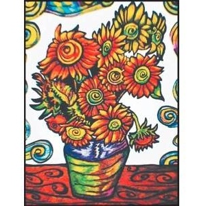 Colorvelvet - Włochy Van Gogh Sunflowers in Vase coloring page