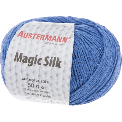 Austermann MAGIC SILK - 100% hedvábí - Ručně pletací příze Barva: 14 BLAU