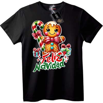 NOONEBRAND Тениска Коледен джинджифилен човек - XL, Black