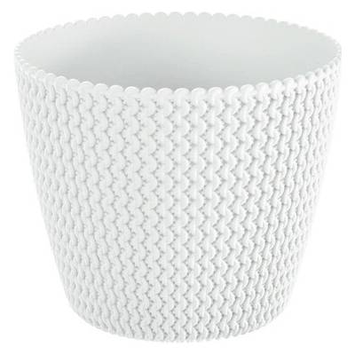 PROSPERPLAST - Obal na kvetináč SPLOFY 19cm biely, umelá hmota