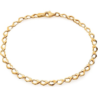 iZlato Forever Originálny srdiečkový náramok 3,5 mm, žlté zlato 14K IZ27021N