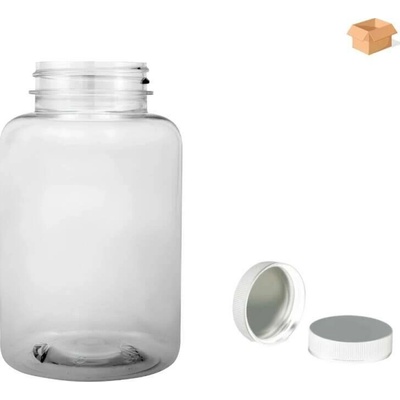 Pilulka Plastová lahvičky čirá s bílým uzávěrem s ALU vložkou 300 ml 150 ks