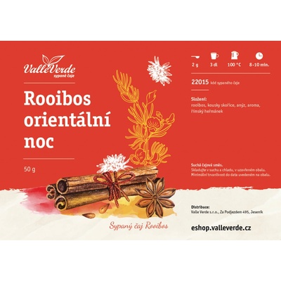 Valle Verde Orientální noc sypaný čaj 50 g