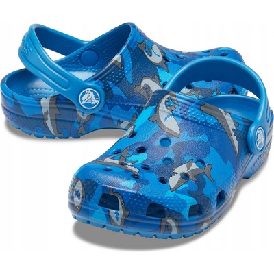 Crocs pantofle dětské Classic shark clog Modrá – Zboží Dáma