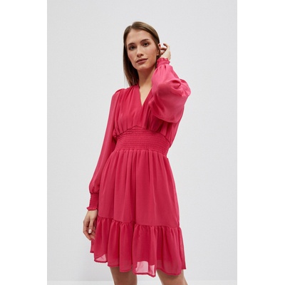 Moodo Рокля с волан и обемни ръкави Moodo Moodo | Rozov | ЖЕНИ | S
