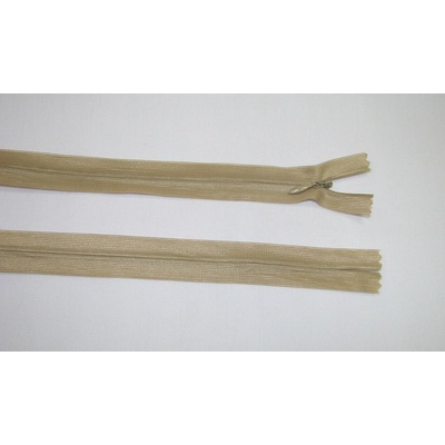 Zips krytý 3mm béžový nedeliteľný 50cm dederon
