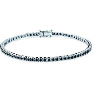 SAVICKI Тенис гривна, бяло злато 585, черни диаманти 1.073К, 2.3mm. 17cm