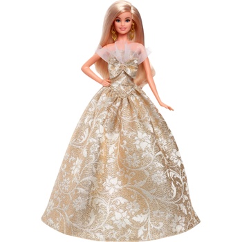 Barbie Кукла Barbie Signature - 2025 Holiday, със златиста рокля (JBH95)