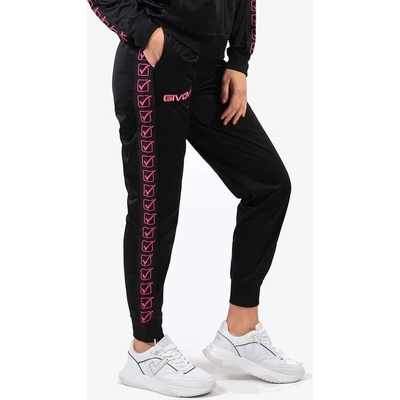 Pantalone Tricot Band čierna-fuchsiová fluo