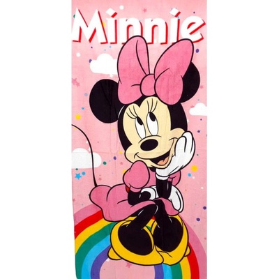 SETINO Plážová bavlnena osuška dievčenská - Minnie Mouse - ružová - 70 x 140 cm