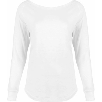 Mantis Predĺžené dámske tričko s dlhými rukávmi Biela