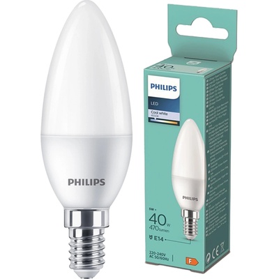Philips 8719514313323 žiarovka Philips LED E14, 5W, 470lm, 4000K, biela