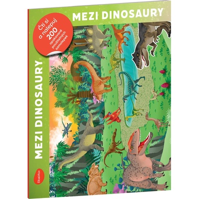 Presco samolepková kniha pro děti mezi dinosaury 200 samolepek
