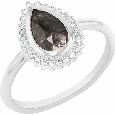 Eppi Prsteň s pear salt and pepper diamantom a diamantmi Clemency R43634