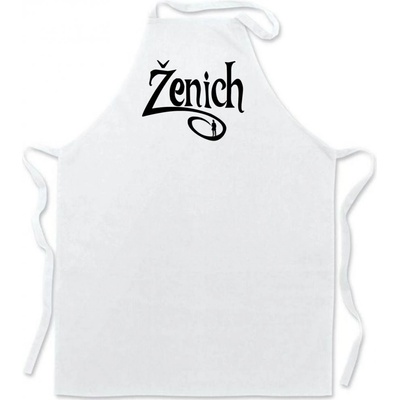 Povidlo.cz Zástěra Silueta Ženich Bílá