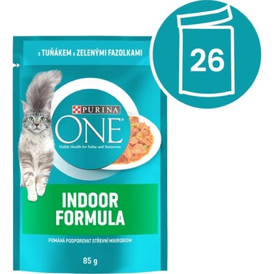 Purina One Indoor tuniak 26 x 85 g