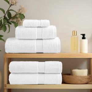 vidaXL Хавлия за гости SOLUND 10 бр. Бяло 15 x 21 cm 550 gsm (137114)