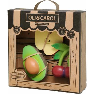 Oli&Carol Dárkový set přírodních kousátek – Apple, Cherry & Avocado