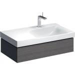 Geberit Долен шкаф за мивка с окачен плот, десен, сифон Geberit Xeno2, сив, 1 чекмедже, 88 см (500.514.43.1)
