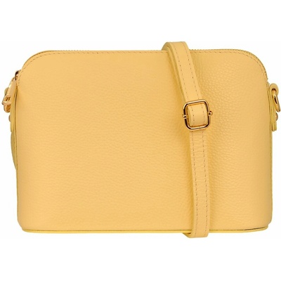MaxFly Malá kožená crossbody kabelka 5232 světle žlutá