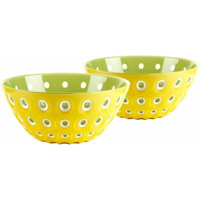Guzzini LE MURRINE sada 2 misek Saffron yellow/white/water lily green 12 cm