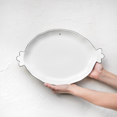 Bastion Collections Servírovací talíř Serving oval plate 37cm LI-SERVING-004-BL