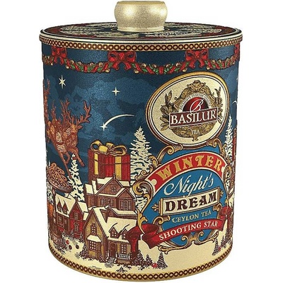 Basilur Aromatizovaný černý čaj Winter Night's Dream Shooting Star plechová dóza sypaný 100 g