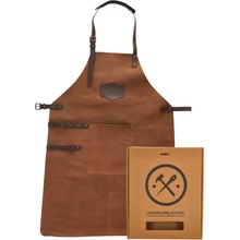 Hide & stitches Kožená Zástěra pro milovníky grilování Cognac bez loga