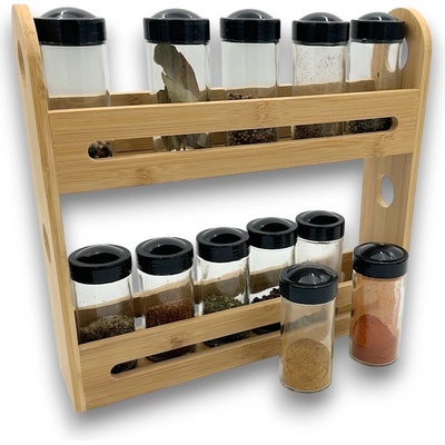 JJA Sada kořenek BLACK 80 ml s bambusovým stojanem na kořenky ZENI 12 ks