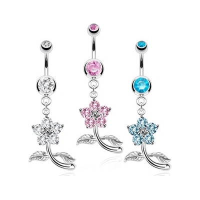 Marre piercing do pupíku kytička HWNSB1015
