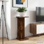 vidaXL Стойка за растения Опушен дъб 25 x 25, 5 x 60, 5 см (899666)