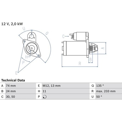 BOSCH 0 986 023 240 Startér (0986023240)