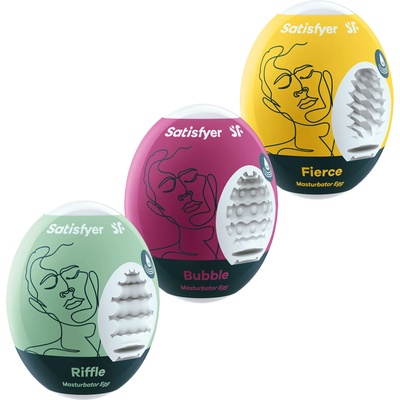 Satisfyer Masturbator Egg Set Riffle, Bubble, Fierce 3 pack