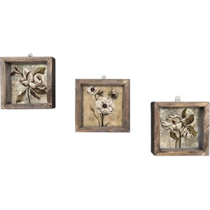 Evila Originals Комплект от 3 винтидж картини за стена, 15 x 15 cm - Evila Originals (836EVL4620)