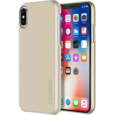 Incipio Feather Case - тънък поликарбонатов кейс за iPhone XS, iPhone X (златист)