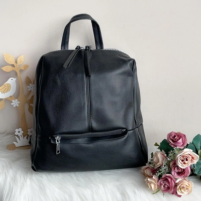 Дамска Черна Чанта Раница - Модел 2151